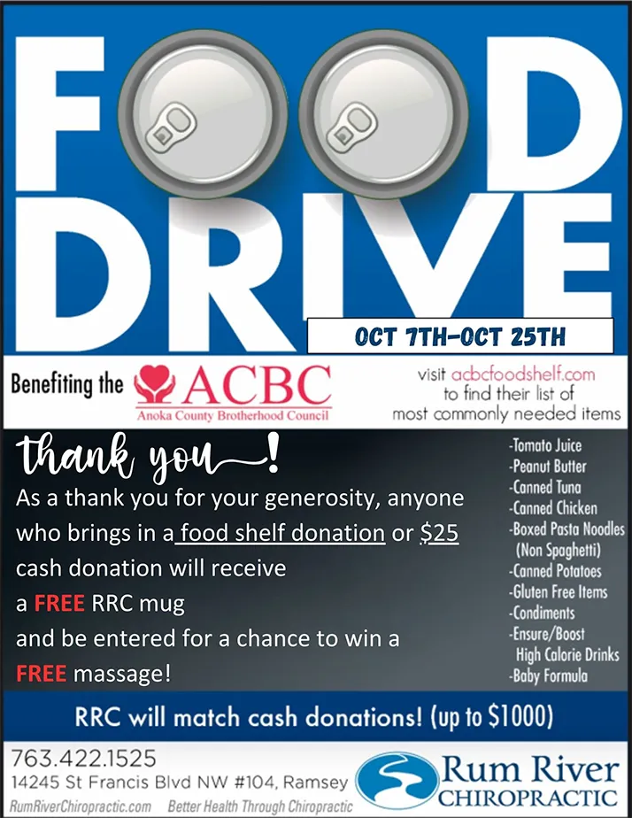 Chiropractic Ramsey MN Food Drive